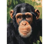 AxiangziK Animal Diy Kit Gancho De Pestillo Retrato De Mono Kits Para Alfombras Con Aguja De Pestillo，Kit De Ganchillo Para Principiantes，Juego De Tapiz Con Lienzo Impreso，Regalo 39x55in