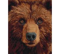 AxiangziK Animal Diy Kit Manualidades Alfombra Retrato De Oso Kits Para Alfombras Con Aguja De Pestillo，Kit De Ganchillo Para Principiantes，Juego De Tapiz Con Lienzo Impreso，Regalo 35x46in