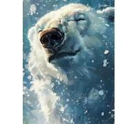 AxiangziK Animal Diy Kit Manualidades Alfombra Retrato De Un Oso Polar Kits Para Hacer Alfombras Con Aguja De Pestillo ，Tapiz De Ganchillo Sin Terminar，Alfombra Bordada 31x45in