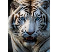 AxiangziK Animal Diy Kit Manualidades Alfombra Retrato De Un Tigre Blanco Kit Para Hacer Alfombras Con Ganchillo Para Adultos，Kits De Punto De Cruz，Tapices，Costura. 23x35in