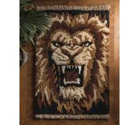 AxiangziK Animal Diy Materiales Para Hacer Alfombras Retrato De León Juego De Alfombras Con Aguja De Pestillo，Kits De Alfombra Hechos A Mano Con Preimpresión，Regalo De Artesanía 3D Diy 39x55in