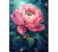 AxiangziK DIY Cross Stitch Kit peonía rosa 11CT 80x100cm