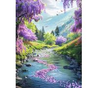 AxiangziK DIY Cross Stitch Kit Río Flower Tree 11CT 50x70cm