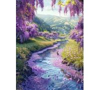 AxiangziK DIY Cross Stitch Kit Río Flower Tree 11CT 60x80cm