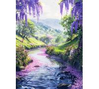 AxiangziK DIY Cross Stitch Kit Río Flower Tree 11CT 80x100cm