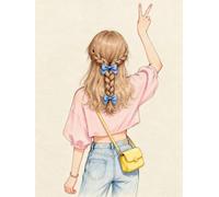 AxiangziK DIY Embroidery Kit Vista trasera de la chica 11CT 40x50cm