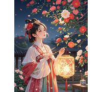 AxiangziK estilo cómico antiguo Impresión De Punto De Cruz,hermosa linda chica,11CT Kit De Punto De Cruz Para Principiantes,Kit De Bordado De Punto De Cruz Para Manualidades,40x50cm