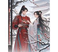 AxiangziK figuras de estilo antiguo Kit de punto de cruz de Navidad,pareja,Juego de bordado DIY con herramientas,Ideal para arte mural y decoraciones navideñas,11CT,40x50cm