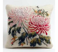 AxiangziK flores kits de gancho de pestillo,Hermosos crisantemos,almohada,bricolaje,ganchillo,manualidades para niños,adultos y principiantes,43x43cm