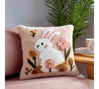 AxiangziK Kit de cojín con gancho de pestillo,Conejos y flores kits de bordado gancho de pestillo para principiantes,adultos o niños,43x43cm