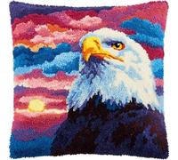 AxiangziK Kit de cojín de gancho con cierre,Burbujas de colores y cabeza esculpida en blanco.,kit de tejer cojín para principiantes adultos,gancho de pestillodecoración del hogar,43x43cm