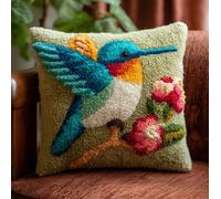 AxiangziK Kit De Cojín De Gancho De Pestillo,Animales Colibrí Kit De Almohada De Punto De Aguja,DIY Manualidades Adultos Set Creativo Regalo Bordado,43x43cm