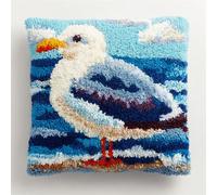 AxiangziK Kit De Cojín De Gancho De Pestillo,Gaviota,Kit De Almohada De Punto De Aguja,DIY Manualidades Adultos Set Creativo Regalo Bordado,43x43cm