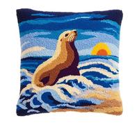 AxiangziK Kit De Cojín Gancho De Pestillo,Nutria animal,kit de gancho de pestillo de cojín,de bordado de cojín para niños,43x43cm