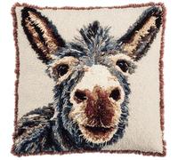 AxiangziK Kit De Ganchillo para Hacer Fundas De Almohada,animal burro,Kit De Gancho De Cierre,Bordado Punto De Cruz para Niños Y Adultos,43x43cm