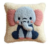 AxiangziK Kit de gancho de pestillo para adultos,Lindo elefante bebé de dibujos animados,kits de bordado,DIY Hecho a Mano Hogar Sofá Navidad Cojín Decoración,43x43cm