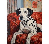 AxiangziK Kit de punto de cruz de Navidad,Animal Perro Dálmata,Juego de bordado DIY con herramientas,Ideal para arte mural y decoraciones navideñas,11CT,40x50cm