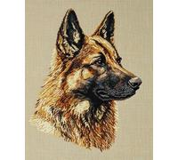 AxiangziK Kit de punto de cruz preimpreso para adultos Animal perro,pastor alemán,kit de inicio de bordado de patrón fácil,regalo para amigos,40x50cm