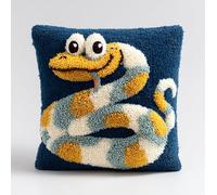 AxiangziK kits de gancho de pestillo para principiantes adultos,Serpiente animal Kit de cojín de gancho de pestillo bordado,funda de cojín de sofá,43x43cm