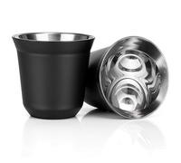 axibanni Paquete de 2 expresso cup,taza espresso 80ml，Revestimiento de acero inoxidable con aislamiento de doble capa，Se aplica a Café con hielo Capuchino Americano Café con leche Cafe solo