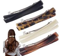 Axicvloes 4 pinzas para el pelo francés, pinzas planas de 2.56 pulgadas, pinzas para el pelo pequeñas, accesorios para el cabello curvo y brillante (4 colores)
