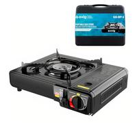 Axig Camping Gas Portatil para Cocina Exterior - Hornillo de Acero Inoxidable 1 Fogon para Cartucho o Bombona de Gas Butano con Potencia de 2200W y Maletín de Transporte para Acampada, Senderismo…