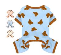 AXIIJGL Pijamas para perros de tamaño pequeño, de algodón, elásticos, cómodos, extra pequeños, ropa para perros, lindos pijamas con estampado de oso para perros, ropa de bulldog francés