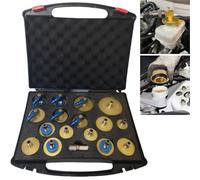 AXILYZE Kit de adaptadores de desaireación de líquido de frenos de 17 piezas, kit de desaireación de frenos del cilindro maestro, kit de desaireación de frenos para la mayoría de vehículos para