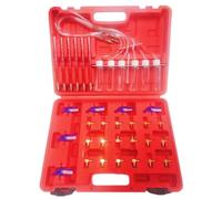 AXILYZE Kit de prueba de inyector diésel de 6 cilindros, probador de fugas de riel común con 24 adaptadores, medidor de flujo de combustible para BOSCH/para SIEMENS/para DENSO/para DELPHI, detecta
