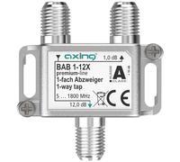 Axing BAB 1-12X - Distribuidor de 1 vía (12 dB, 5-1800 MHz, TV, Datos, Internet, televisión por Cable)