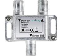 Axing BAB 1 - 20P 1 - Distribuidor de 20dB Televisión por Cable CATV Multimedia DVB-T2 Clase A +, 10 dB, 5 - 1218 MHz Metal