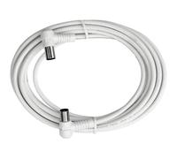 Axing BAK Cable de conexión IEC 153-00, coaxial Conector en ángulo con Conector Hembra, hochgeschirmt (1,5 m) de Color Blanco