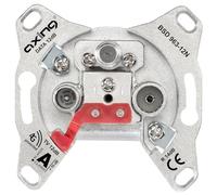 Axing BSD 963-12N - Toma de corriente multimedia de pared de 4 puertos para TV (tipo bucle 12dB DATA/TV/R)