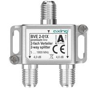 Axing BVE 2-01X - Distribuidor de 2 vías, 4 dB, 5-1800 MHz, TV, Datos, Internet