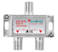 Axing SVE 20-01 - Divisor de 2 Puertos para TV vía satélite de Banda Ancha terrestre (FM, Dab, TDT) 5-2400 MHz con Paso DC, metálico