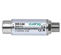 Axing SVS 2-04 - Amplificador multibanda para Las señales combinadas de terrestre y satélite (10 dB, 47-2200 MHz) Color Plateado