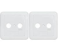 Axing TZU 2-11 - Cubierta para enchufe BSD 967 TV/DATA de dos piezas, color blanco (Paquete de 2)