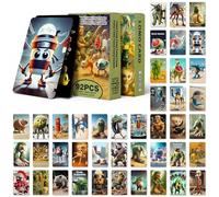 Axingqiwu 60 Cartas Italian Brainrot con 32 Pegatinas Tung Tung Tung Saur Album Juguetes para Coleccionistas (Amarillo)