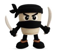 Axingqiwu Peluche Italian Brainrot Cappuccino Assassino Peluche de Tiburón Tralarero Tralala Juguete (Negro)