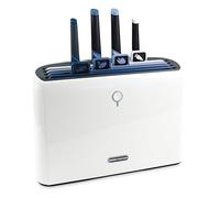 Axiom Creations Juego de tabla de cortar inteligente y cuchillos con soporte, tablas de cortar y cuchillos codificados por colores, organizador de secado para cocina, utensilios de cocina inteligentes