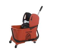 Axis Line Carrito de Limpieza 24L con Escurridor y Sistema de 2 Cubos | Cubo de fregona profesional con separador de agua sucia de 10L, 4 ruedas móviles y diseño compacto para suelos