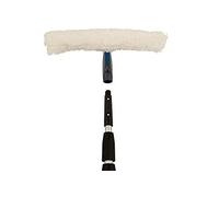 Axis Line Juego de limpiacristales y limpiacristales profesional 2 en 1 - Extractor con riel de acero inoxidable, mango ergonómico y barra telescópica compatible, 35 cm