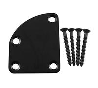 AXLIZER 1 juego de placa de cuello de guitarra eléctrica curvada con corte semicircular, placa de montaje trasera de 4 agujeros con tornillos compatible con piezas de repuesto de guitarra y bajo