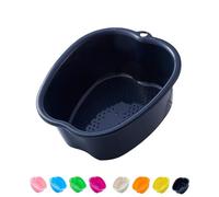 AXLOFO® Cuenco grande para bañera, de plástico grueso y estable, para baño de pies, spa y pies masaje, pedicura, callosidades, cutículas y desintoxicación (reposapiés), color negro