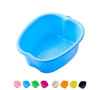 AXLOFO® Cuenco grande para bañeras de pies, de plástico grueso y estable, para baño de pies, spa y pies masaje, pedicura, callosidades, cutículas y desintoxicación (azul)
