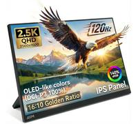 AXM Monitor portátil de 16 pulgadas 2.5K 2.5K QHD IPS 120Hz sincronización adaptativa HDR sin parpadeo 400 Nits 100% DCI-P3 USB-C HDMI para juegos y viajes para portátil compatible con Windows