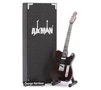 Axman G Harrison - Réplica de guitarra en miniatura - Regalos musicales - Hecho a mano ornamental escala 1/4 - Caja expositora