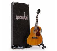 Axman Mike Hurst - Réplica de guitarra en miniatura - Regalos musicales - Hecho a mano ornamental escala 1/4 - Incluye una caja de exhibición, etiqueta de nombre y soporte de guitarra en miniatura