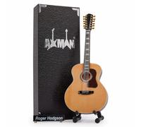 Axman Roger Hodgson - Réplica de guitarra en miniatura - Regalos musicales - Hecho a mano ornamental escala 1/4 - Incluye una caja de exhibición, etiqueta de nombre y soporte de guitarra en miniatura