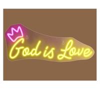 Axmoto Iluminación de neón Lámpara de neón con letrero Dios es amor, para bodas, fiestas compromiso, decoración del hogar 42 x 17 cm(A)
